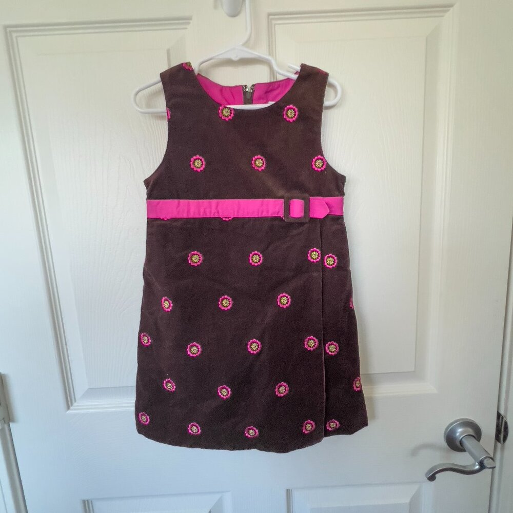 Lilly Pulitzer Brown Floral Corduroy Dress